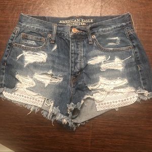 American Eagle Ripped Jean Shorts
